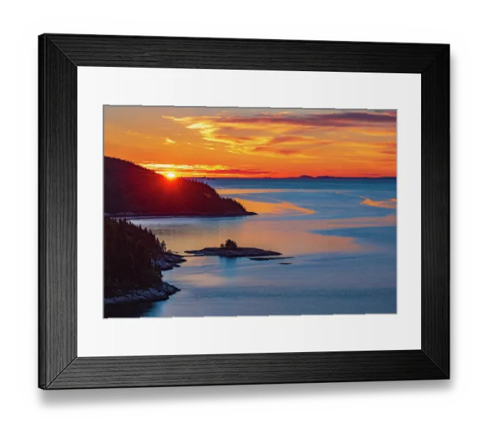 Framed Print : Canada, Quebec, Tadoussac. Sunrise along the Saguenay River