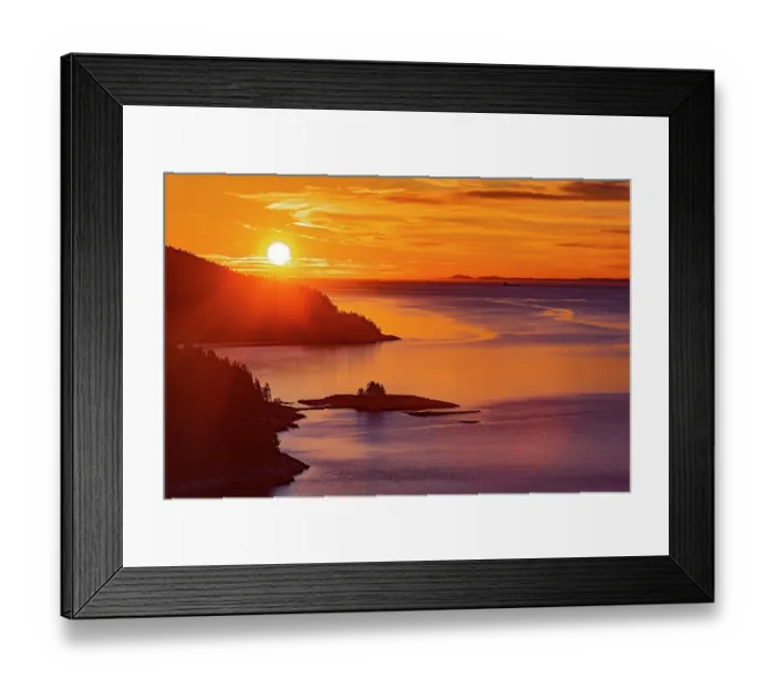 Framed Print : Canada, Quebec, Tadoussac. Sunrise along the Saguenay River Framed Print : Canada, Quebec, Tadoussac. Sunrise along the Saguenay River