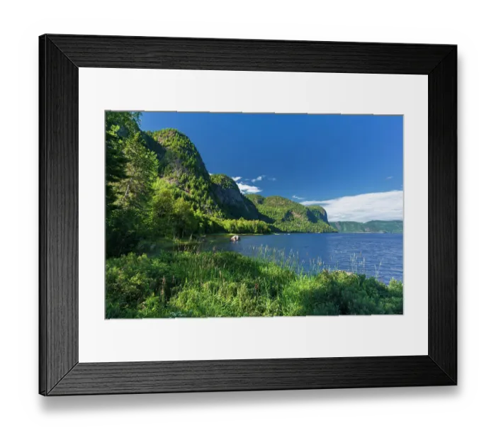 Framed Print : Canada, Quebec, Parc National du Fjord-du-Saguenay. Forested cliffs along the Saguenay River Framed Print : Canada, Quebec, Parc National du Fjord-du-Saguenay. Forested cliffs along the Saguenay River