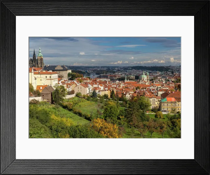 Framed Print : Autumn viewpoint over Prague, Czech Republic