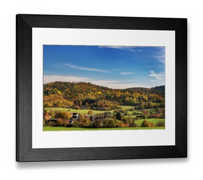 Framed Print : Autumn color near the town of Tetlin in the Czech Republic