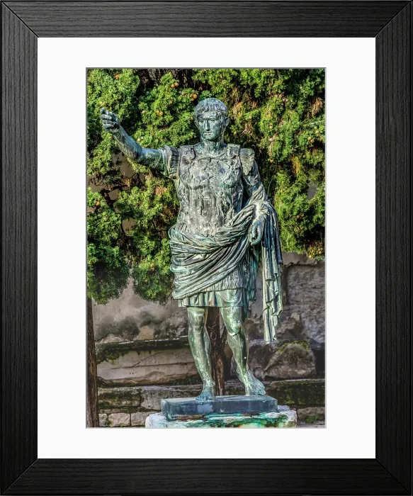 Framed Print : Emperor Augustus statue Augusta Porte, Nimes, Gard, France. Original Nimes gate 16 BC, 1863. Replica Augustus statue located here Framed Print : Emperor Augustus statue Augusta Porte, Nimes, Gard, France. Original Nimes gate 16 BC, 1863. Replica Augustus statue located here