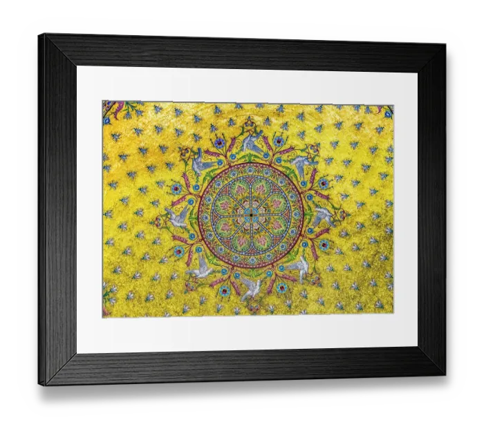Framed Print : Ceiling pattern mosaic Notre-Dame de la Garde, Marseille, France. Constructed 1850's Framed Print : Ceiling pattern mosaic Notre-Dame de la Garde, Marseille, France. Constructed 1850's