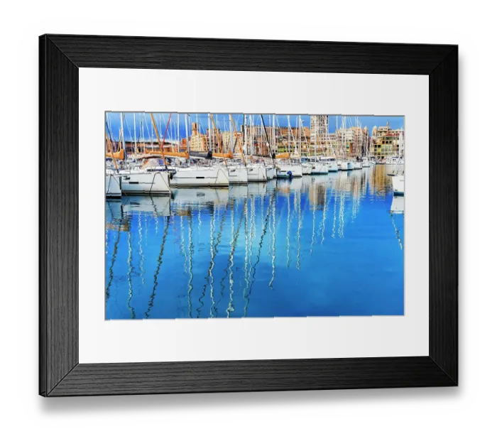 Framed Print : Colorful marina, Marseille, France. Second largest city in France Framed Print : Colorful marina, Marseille, France. Second largest city in France