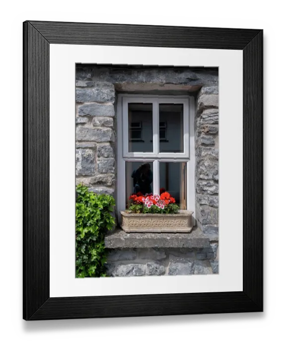 Framed Print : Window brings a smile to passersby in the historic village of Cong, County Mayo, Ireland Framed Print : Window brings a smile to passersby in the historic village of Cong, County Mayo, Ireland