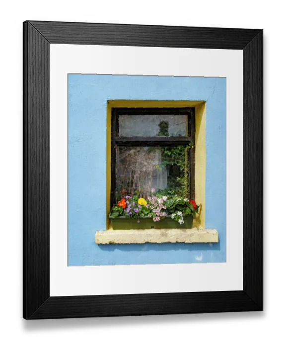 Framed Print : Window greets visitors in the village of Cong, Connacht County, Ireland Framed Print : Window greets visitors in the village of Cong, Connacht County, Ireland