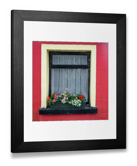 Framed Print : Window greets visitors in the village of Cong, Connacht County, Ireland Framed Print : Window greets visitors in the village of Cong, Connacht County, Ireland