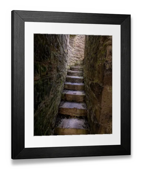 Framed Print : Ancient steps lead to a roofless second floor room Framed Print : Ancient steps lead to a roofless second floor room