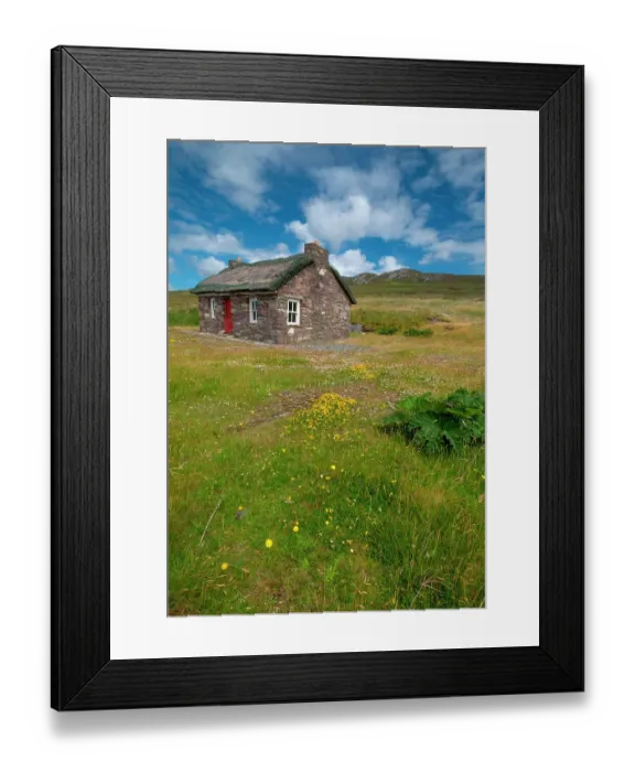 Framed Print : Isolated stone cottage weathers storms along the Wild Atlantic Way, County Mayo, Ireland Framed Print : Isolated stone cottage weathers storms along the Wild Atlantic Way, County Mayo, Ireland