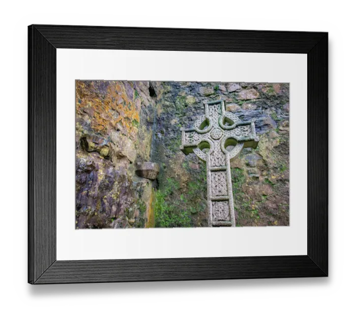 Framed Print : Elaborate Celtic cross marks a grave at a historic Irish church, County Mayo, Ireland Framed Print : Elaborate Celtic cross marks a grave at a historic Irish church, County Mayo, Ireland