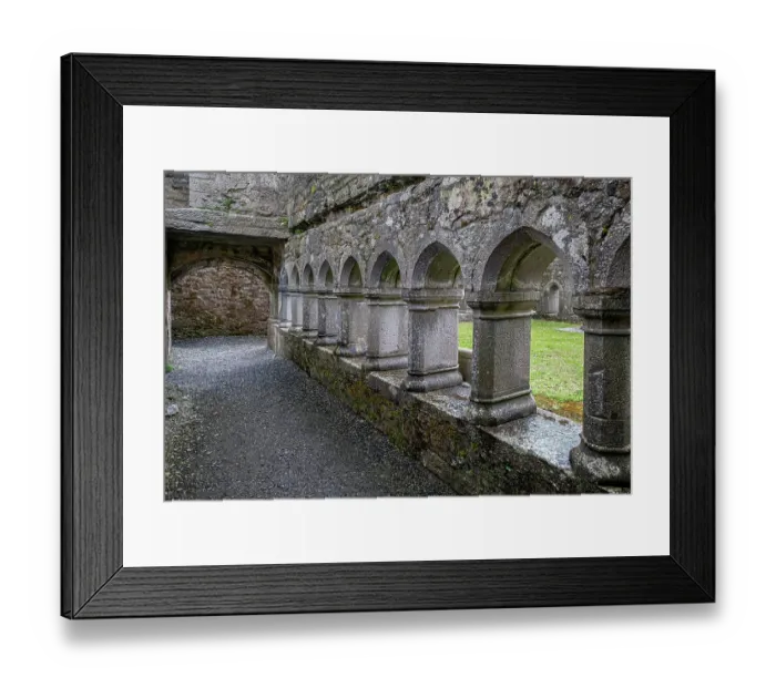 Framed Print : Cloister at Ross Friary in Ireland Framed Print : Cloister at Ross Friary in Ireland