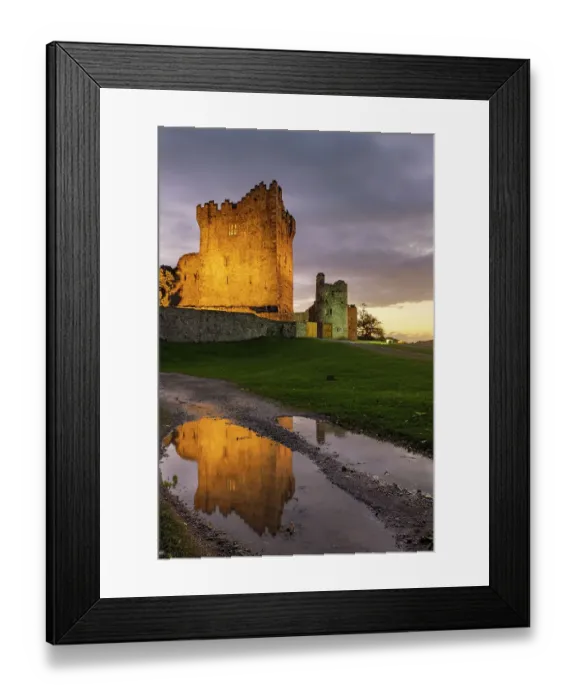 Framed Print : Historic Ross Castle at dusk in Killarney National Park, Ireland Framed Print : Historic Ross Castle at dusk in Killarney National Park, Ireland