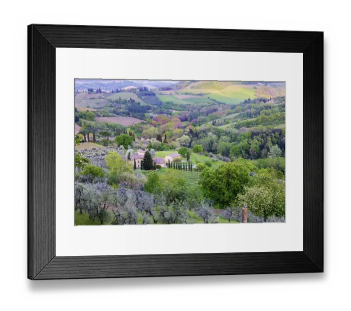 Framed Print : Landscape view from the top of the walls of San Gimignano. Tuscany, Italy Framed Print : Landscape view from the top of the walls of San Gimignano. Tuscany, Italy