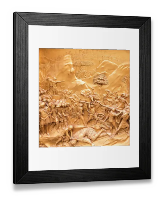 Framed Print : Duomo Santa Maria del Fiore. Golden decorations on the East Door or Gates of Paradise by Lorenzo Ghiberti. Tuscany, Italy Framed Print : Duomo Santa Maria del Fiore. Golden decorations on the East Door or Gates of Paradise by Lorenzo Ghiberti. Tuscany, Italy