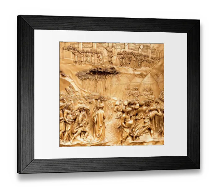 Framed Print : Duomo Santa Maria del Fiore. Golden decorations on the East Door or Gates of Paradise by Lorenzo Ghiberti. Tuscany, Italy Framed Print : Duomo Santa Maria del Fiore. Golden decorations on the East Door or Gates of Paradise by Lorenzo Ghiberti. Tuscany, Italy