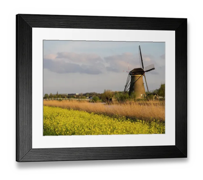 Framed Print : Netherland, Kinderdijk. Windmills along the canal Framed Print : Netherland, Kinderdijk. Windmills along the canal