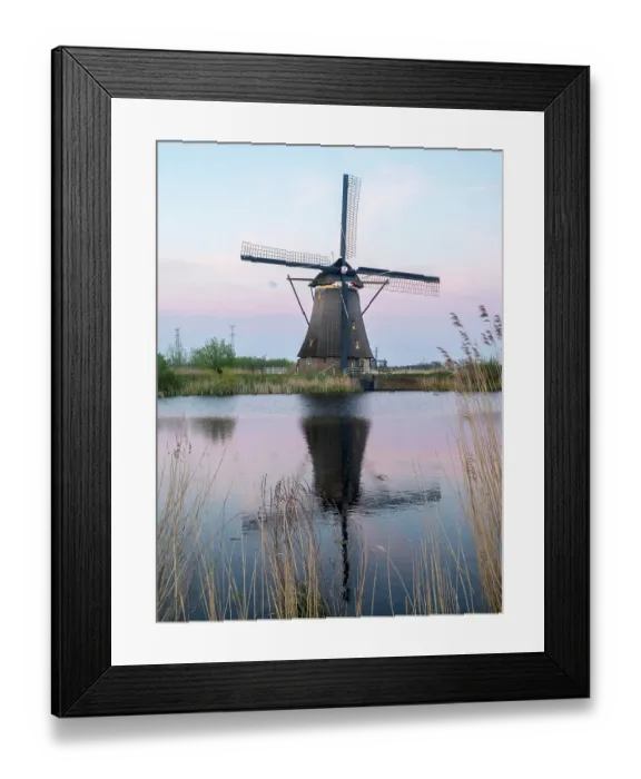 Framed Print : Netherland, Kinderdijk. Windmills along the canal Framed Print : Netherland, Kinderdijk. Windmills along the canal