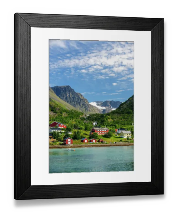 Framed Print : Norway, Finnmark, Bergsfjord. The small community of Bergsfjord on the Norwegian coast Framed Print : Norway, Finnmark, Bergsfjord. The small community of Bergsfjord on the Norwegian coast