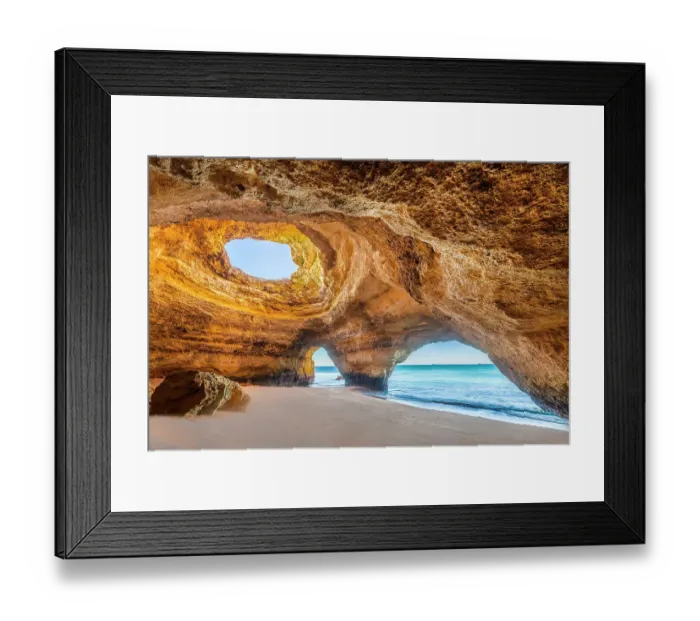 Framed Print : Portugal, Benagil. Beach and sea cave Framed Print : Portugal, Benagil. Beach and sea cave