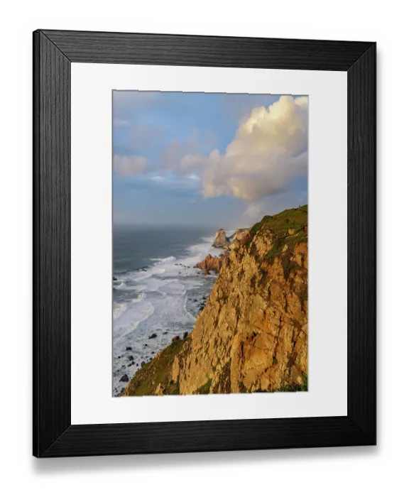 Framed Print : Dramatic seaside cliffs at Cabo do Roca in Colares, Portugal Framed Print : Dramatic seaside cliffs at Cabo do Roca in Colares, Portugal