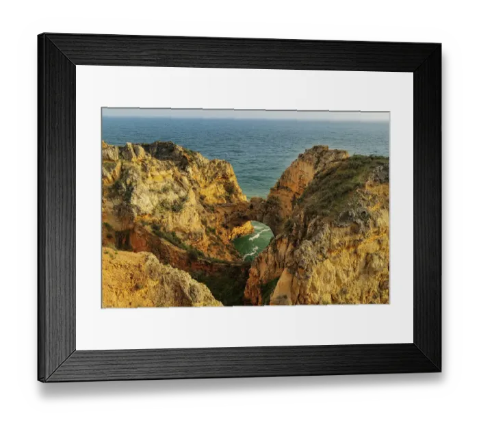 Framed Print : Dramatic Cliffs along the coast at Ponta da Piedade in Lagos, Portugal