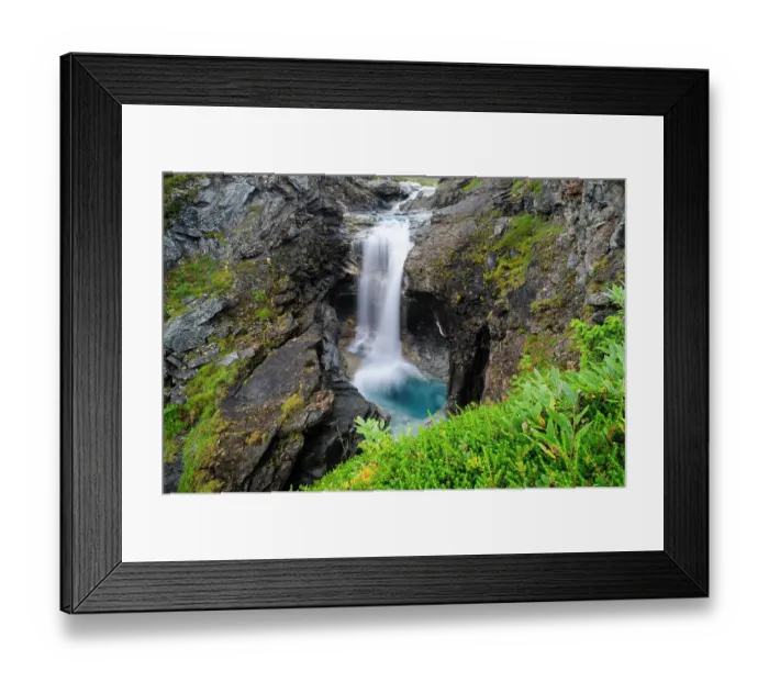Framed Print : Sweden, Norrland, Bjorkliden. Waterfall along Rakkasjohka