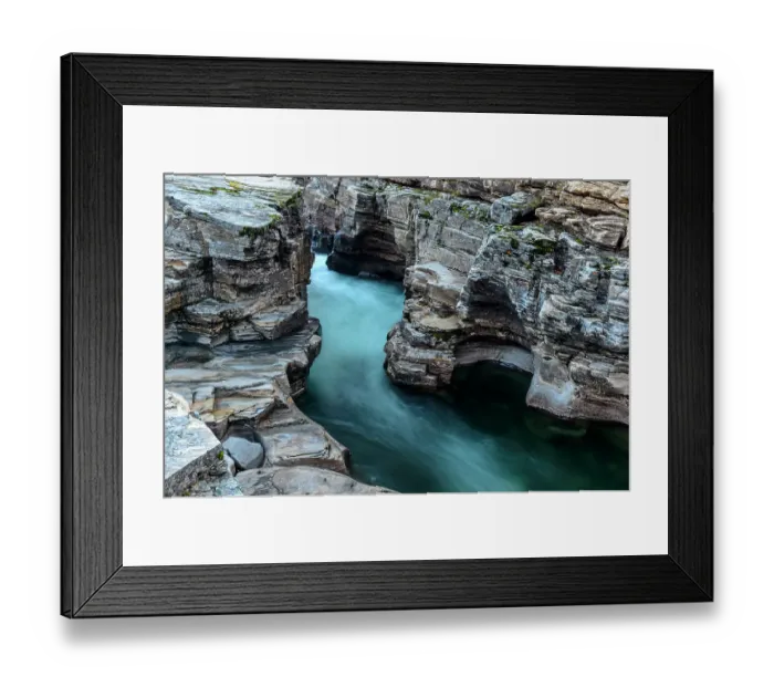 Framed Print : Sweden, Norrbotten, Abisko. Abisko river flows through a canyon of sedimentary rock