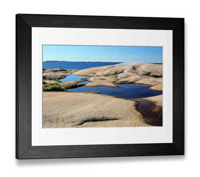 Framed Print : Sweden, Bohuslan, Ramsviklandet Nature Preserve. Polished rock slabs along the coast Framed Print : Sweden, Bohuslan, Ramsviklandet Nature Preserve. Polished rock slabs along the coast