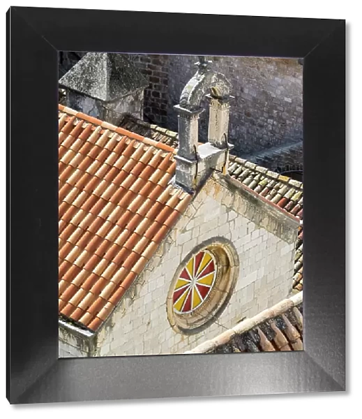 Croatia, Dubrovnik. Rooftop view of the Church of the Annunciation, a Serbian Orthodox church with plenty of elements in Gothic style and was built in 1877