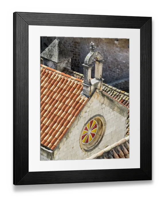 Framed Print : Croatia, Dubrovnik. Rooftop view of the Church of the Annunciation, a Serbian Orthodox church with plenty of elements in Gothic style and was built in 1877 Framed Print : Croatia, Dubrovnik. Rooftop view of the Church of the Annunciation, a Serbian Orthodox church with plenty of elements in Gothic style and was built in 1877