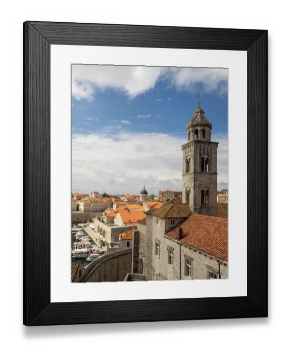 Framed Print : Croatia, Dubrovnik. Dominican monastery red rooftops and churches of Dubrovnik Framed Print : Croatia, Dubrovnik. Dominican monastery red rooftops and churches of Dubrovnik