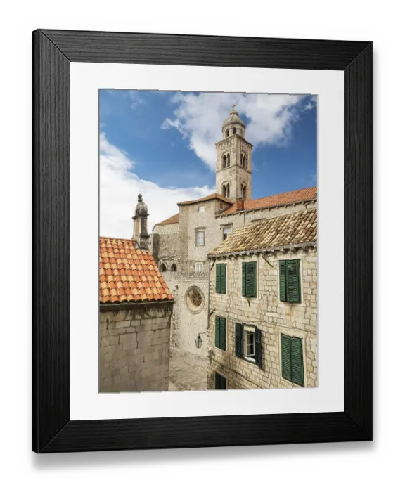 Framed Print : Croatia, Dubrovnik. Dominican monastery red rooftops and churches of Dubrovnik Framed Print : Croatia, Dubrovnik. Dominican monastery red rooftops and churches of Dubrovnik