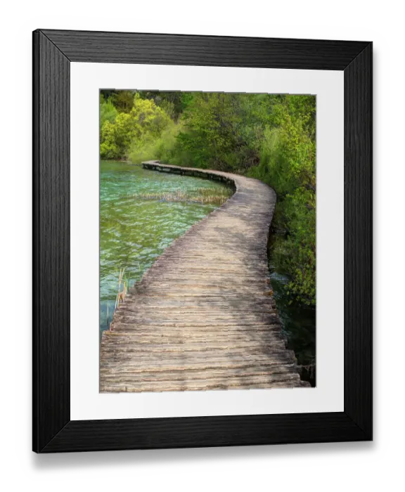 Framed Print : Croatia, Boardwalk in Plitvice Lakes National Park Framed Print : Croatia, Boardwalk in Plitvice Lakes National Park