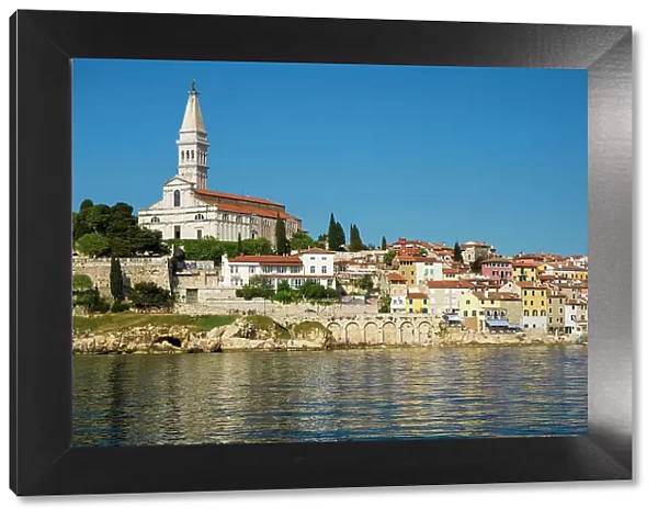 Croatia, Rovinj, Istria. Harbor and Cathedral of St. Euphemia