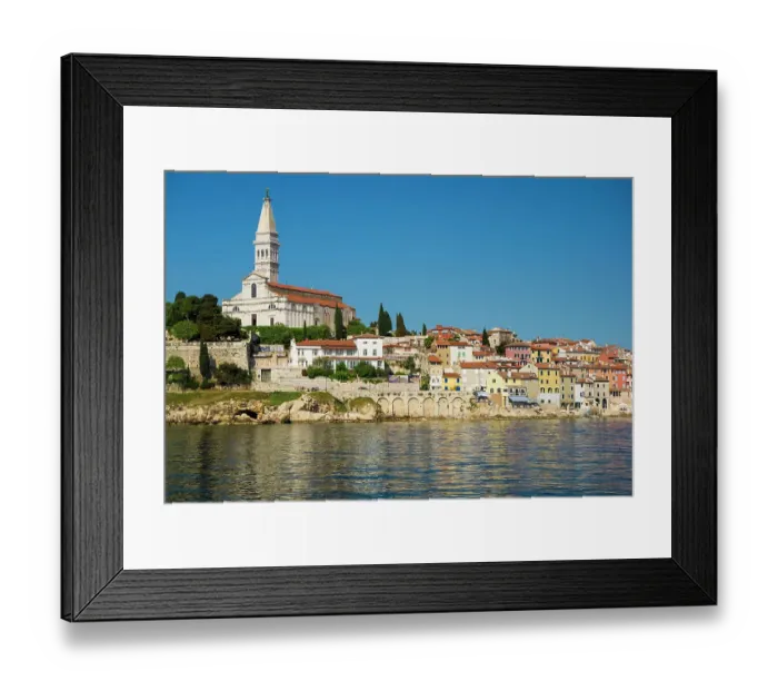Framed Print : Croatia, Rovinj, Istria. Harbor and Cathedral of St. Euphemia Framed Print : Croatia, Rovinj, Istria. Harbor and Cathedral of St. Euphemia