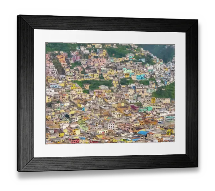 Framed Print : Ecuador, Quito. Aerial overview of Old Town buildings Framed Print : Ecuador, Quito. Aerial overview of Old Town buildings
