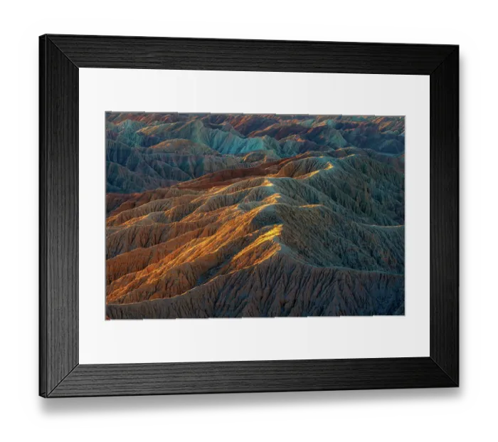 Framed Print : USA, California, Anza-Borrego Desert State Park. Barren desert landscape at sunrise