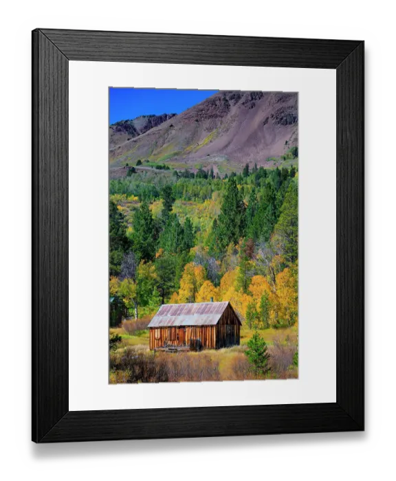Framed Print : Cabin is in Hope Valley, in the Sierra Nevada, California, USA
