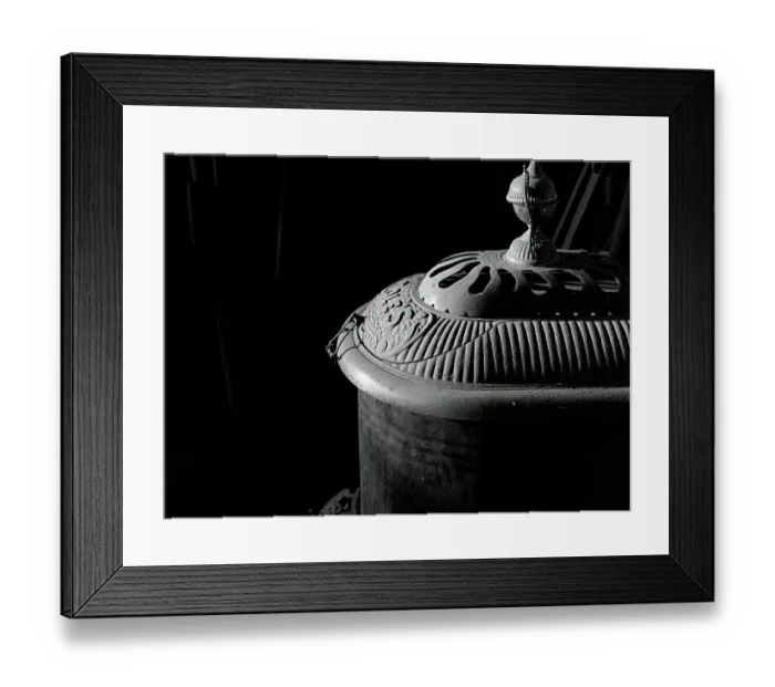 Framed Print : Wood burning stove once heated a general store in a ghost town in California, USA