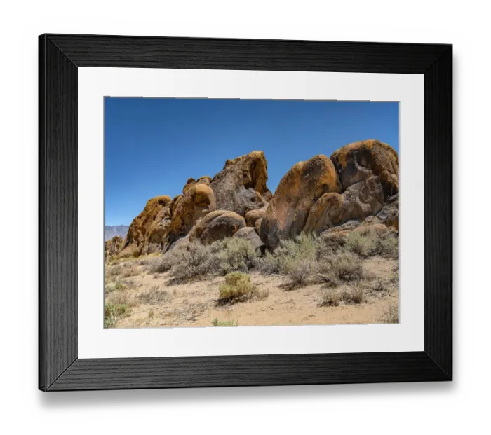Framed Print : Rockpiles of the Alabama Hills served as a setting for hundreds of cowboy movies from the 1930's to the 1950's