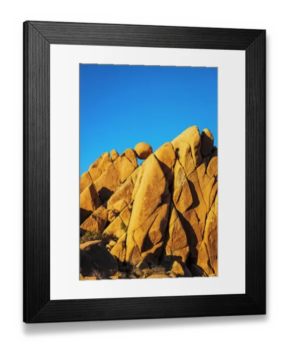 Framed Print : Granite boulders at Jumbo Rocks, Joshua Tree National Park, California, USA
