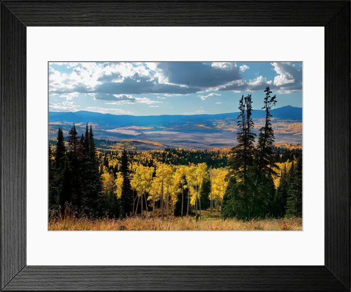 Framed Print : Continental Divide mountains and aspens, Colorado, Walden, USA