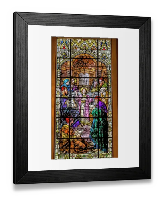 Framed Print : Young Jesus preaching stained glass Gesu Church, Miami, Florida. Built 1920's Glass by Franz Mayer Framed Print : Young Jesus preaching stained glass Gesu Church, Miami, Florida. Built 1920's Glass by Franz Mayer