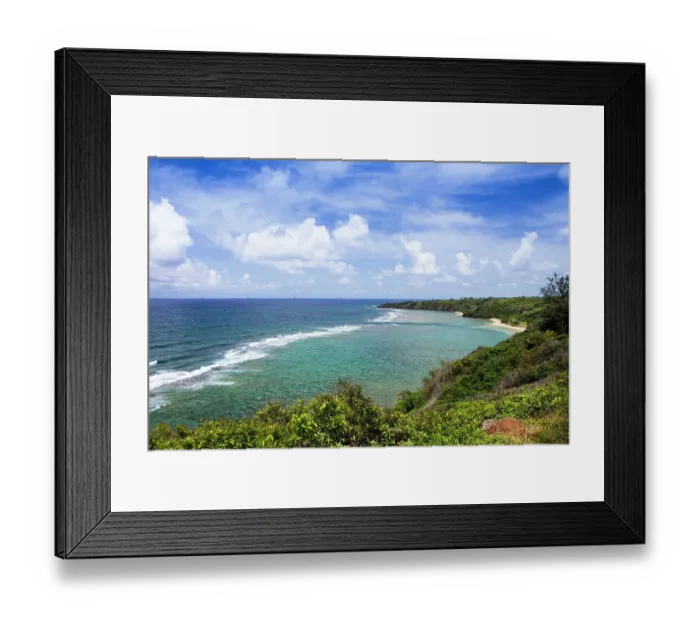 Framed Print : Kilauea, Kauai, Hawaii, USA. Views over the Kilauea coastline