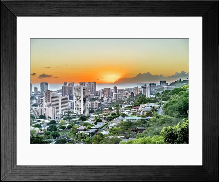 Framed Print : Sunset, Honolulu, Hawaii Framed Print : Sunset, Honolulu, Hawaii