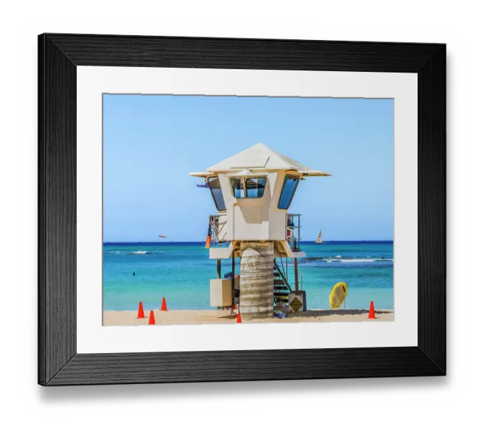 Framed Print : Lifeguard Station, Waikiki Beach, Honolulu, Oahu, Hawaii Framed Print : Lifeguard Station, Waikiki Beach, Honolulu, Oahu, Hawaii