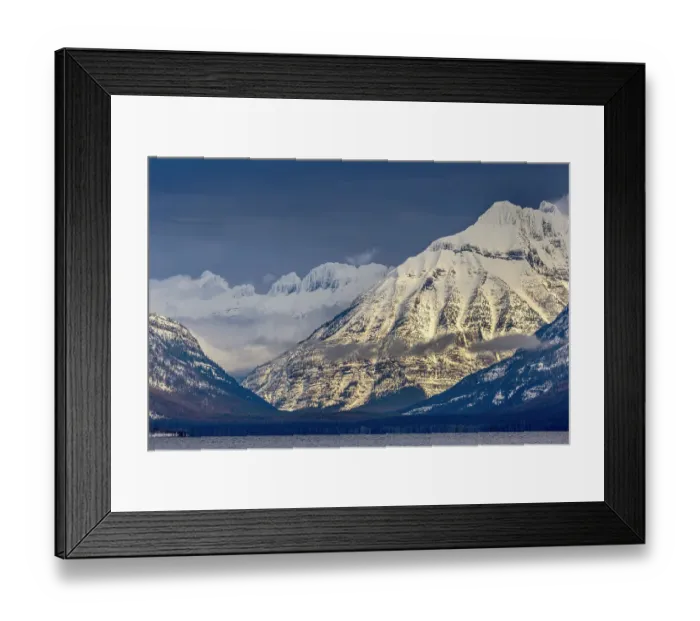 Framed Print : Winter on the Garden Wall and Cannon Mountain over Lake McDonald in Glacier National Park, Montana, USA Framed Print : Winter on the Garden Wall and Cannon Mountain over Lake McDonald in Glacier National Park, Montana, USA