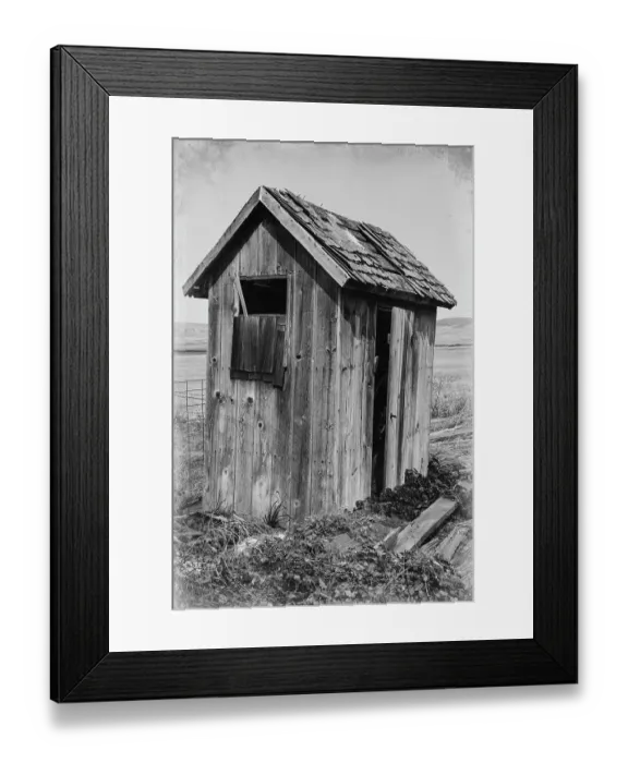 Framed Print : USA, Washington State, Whitman County, Palouse. Bauer Road. Outhouse Framed Print : USA, Washington State, Whitman County, Palouse. Bauer Road. Outhouse
