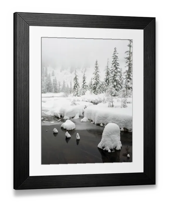 Framed Print : Washington State, Central Cascades. Winter scene at Granite Lake Framed Print : Washington State, Central Cascades. Winter scene at Granite Lake