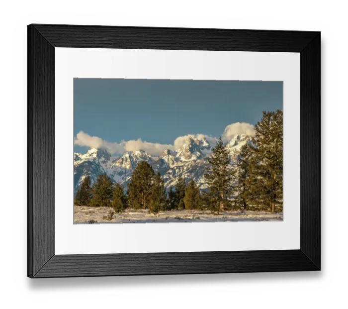 Framed Print : USA, Wyoming, Grand Teton National Park. Grand Tetons in winter